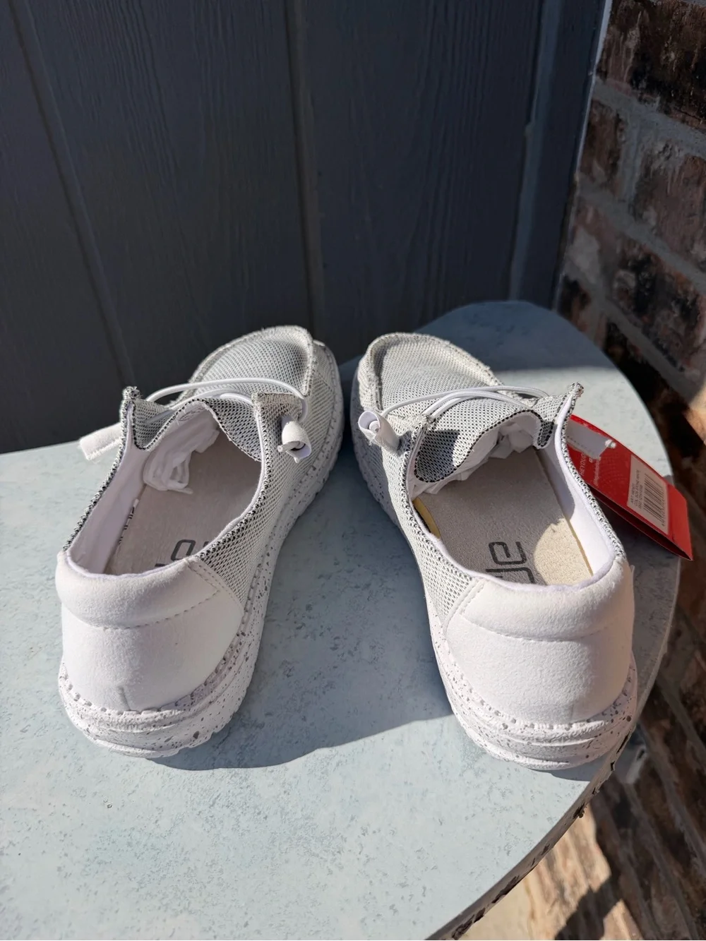 Hey Dude Light Gray Knit Slip-On Loafers
